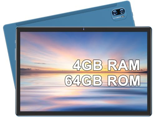 YESTEL Tablet 10 Pulgadas Android con 5G Wi-Fi, 8 Cores 2.0 GHz, FHD Tablet con Funda, 4GB RAM + 64GB ROM (1TB Ampliable), 8000 mAh, Bluetooth 5.0, 5MP + 8MP, Azul