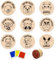 9 Stück Holz Lehrer Stempel Set - Motivstempel Tiere für Belohnung und Lob - Geschenk für Lehrertag, Motivation und Schulkind Deko