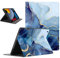 Kueqeay Hülle für iPad 9./8./7. Generation, Aesthetic Marmor Motiv Design Dünn Leicht SchutzHülle mit Standfunktion TPU Rücken PU Leder Smart Folio Tablet Cover für iPad 10,2 2021/2020/2019, Blau
