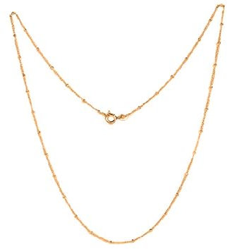 INDIA MADE 22 CT Gold Plated Silver (92.5% purity) Italian Ball chain for Girls and Women - psbl_gold, Sterling Silver, No Gemstone
