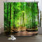 Xiaoterna Rideau de Douche Printemps Paysage de la Nature Rideau de Douche Paysage 3D Forêt de feuillus Rideau de Douche forêt Tropicale Tissu imperméable et Lavable en Machine 150x180cm