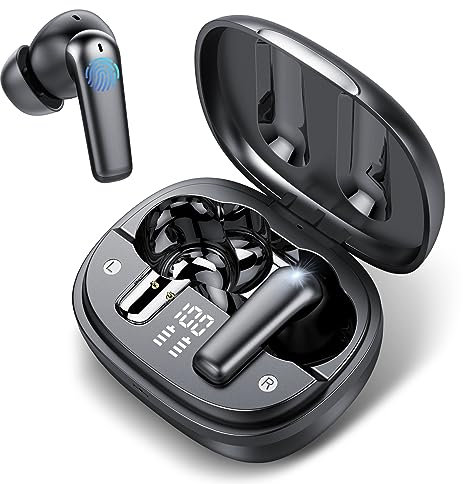 aowoka Bluetooth Kopfhörer, Kopfhörer Kabellos Bluetooth 5.3 in Ear kopfhörer Bluetooth mit 4 ENC Mic, HiFi Stereo Kabellose Kopfhörer, IPX7 Wasserdicht Ohrhörer 42H Akkulaufzeit LED Anzeige