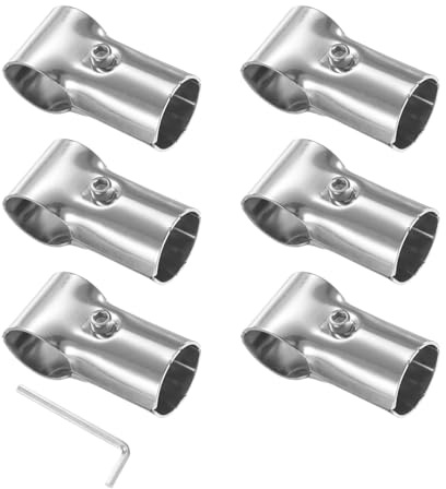 M METERXITY 6er-Pack Strukturelle Rohrverbinder T-Klemmen aus Edelstahl | für Rohre mit einem Außendurchmesser von 1,3 oder 32 mm, Rohrverbinder