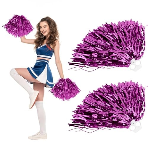 Cheerleader Pompons, 2 Stück Pompoms Cheerleading mit Handle, Sportteams Pompons, Tanzpuschel, Cheers Ball, für Sportveranstaltungen Tanz Party Ballspiele Karnevalspartys Verwendet (B)