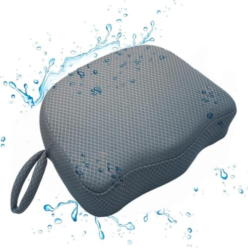 Hot Tub Booster Seat for Adults, 15 x 12 x 5 Inches, 3D Air Mesh Washable Spa Booster Seat with Non-Slip Micro Dot Bottom and Weighted for Quick Sink Without Float, Hot Tub, Pool, Bathtub (Grey)