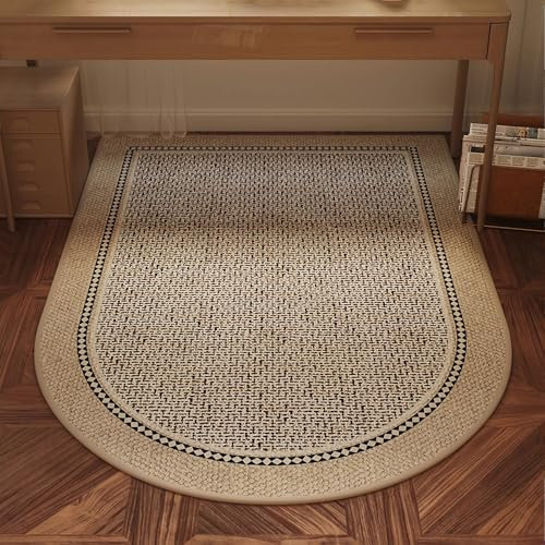 Office Chair Mat for Hardwood Floor, Easy Glide Computer Desk Mat Protector for Rolling Chair Under Desk Rug Nonslip Backing, Machine Wash(Brown2,80 * 120cm)