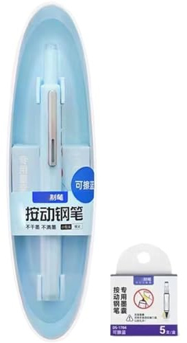 Genikeer Pluma Estilográfica Recargable - Pluma Fuente Retráctil Sin Fugas,Punta Fina 0.38mm Recambios Tinta para Caligrafía Dibujo Journaling