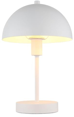 Tischleuchte Nachttischlampe Pilzleuchte weiß Schlafzimmerleuchte Modern, Metall, E14 Fassung, DxH 20x31 cm
