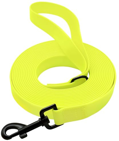 Wasserdicht Schleppleine für Hunde, 3 m/5 m/10 m/15 m Reißfeste Hundeleine, Reißfeste Trainingsleine mit Robustem Karabiner für Große bis Kleine Hunde (Neongelb, 3m)