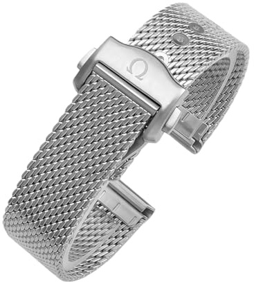 ROUREOX Stainless Steel Watch Strap 20mm Curved Ends Quick Release Metal Replacement Bracelet for Omega Seamaster 300 20mm