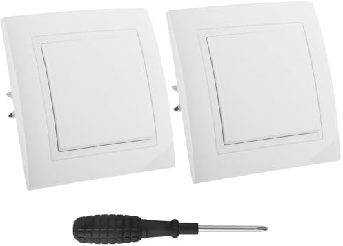 UYUYong 2 Pièces Interrupteur va et Vient Interrupteur Mural Interrupteurs Encastrable 10 A 250 V Bouton Interrupteurs Simple Interrupteur Extra Plat, pour Escalier Couloir Coucher à Chambre (Blanc)