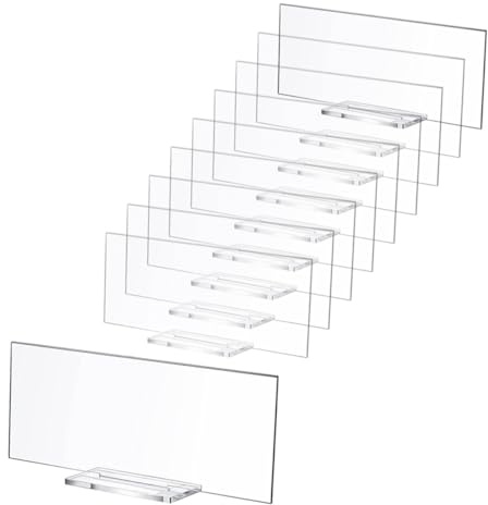 Supvox 10 Stück Transparente Acryl Tischkarten Schilder Leere Platzkarten aus Unbedenklichem Acryl für Hochzeit Party Restaurant Tischdekoration