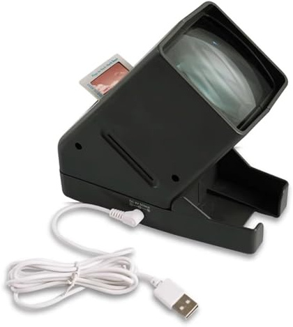 QINGHEDZSW Proiettore di Diapositive con Illuminazione a LED, visore per Diapositive e pellicole da 35 mm, Temperatura di Colore 6000 K, per Vecchie Diapositive e Negativi positivi da 35 mm