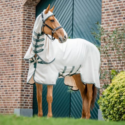 Horseware Ekzemerdecke Rambo Hoody Chalk/Hunter Green & Silver/ 155 cm (6'9)