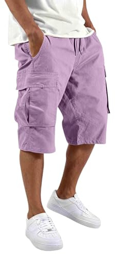 Sobzia Pantaloncini Cargo Uomo Bermuda Estivi Shorts con Tasche Laterali Pantaloni Corti Slim Fit Multi Tasche Tasconati Pantaloni Sportivi Leggeri S-4XL