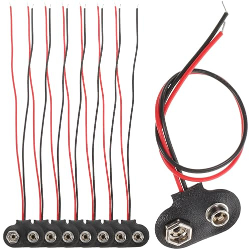 CRAFTHROU Conectores de Batería Tipo de Sujeción de Cable de 6cm 50 de 9v Material Hierro, para Dispositivos de Energía y Tiras Led, Adecuado para Reemplazo y Proyectos DIY