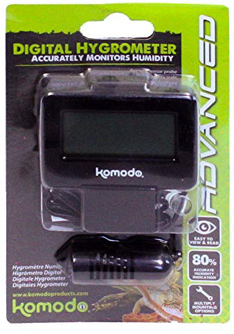 Komodo Advanced Digital Hygrometer for Pet Reptile Habitats Highly Accurate Easy to Read Dial Display for Terrarium Vivarium Tank Enclosure Humidity