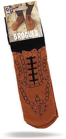 Ginger Fox Brogue Shoes Style Funny Socks. Classic Flip Flop Socks for Everyday Wear. Novelty Gifts for Family and Friends. UK Size 5-11
