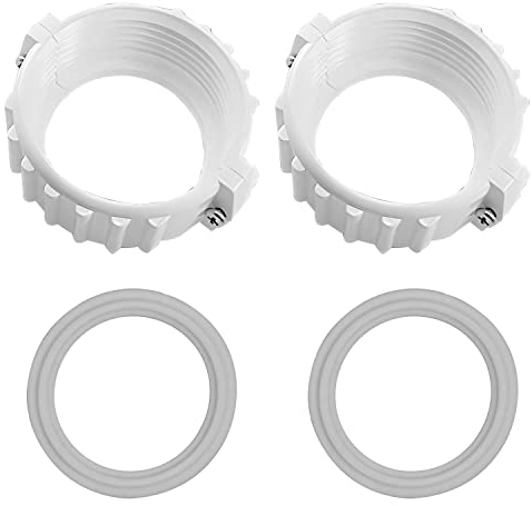 UCEDER Lot de 2 écrous fendus pour Chauffage de Spa et Jacuzzi avec vis, 2 Joints toriques (Taille réelle de 7,6 cm, Convient pour Les assemblages de Chauffage de 5,1 cm)