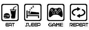 FSSS Ltd EAT SLEEP PLAY BOYS BEDROOM WALL ART GAMER XBOX GAMING WALL ART DECOR RETRO (BLACK, 103x27cm)