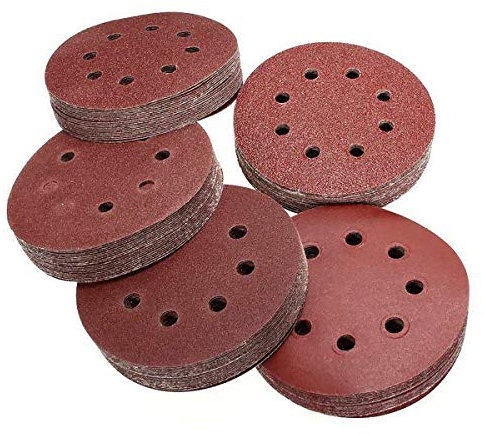 Sanding Discs BE-TOOL 100 Pcs 5 Inch 8 Holes Circle Sanding Discs,Hoop and Loop Sandpaper,60 80 100 120 240 Mixed Grit for Random Orbital Sander