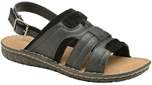 Dunlop Mens Sandals Memory Foam Touch Fastening Open Toe Flip Flop Mules Summer Shoes (10 UK, Garrett Black) …