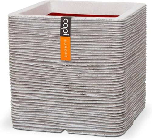 Capi Europe - Bloempot vierkant Rib NL 40x40x40 ivoor