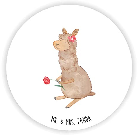 Mr. & Mrs. Panda Magnet Alpaka Blume - Geschenk, pinnwand, Lamas, Lama, Spruch, für kühlschrank, Kühlschrankmagnet, pinwand, büromagnete