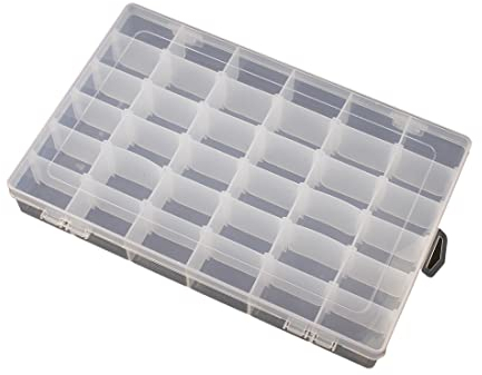 Perlenbox 5XL groß Sortierbox mit 36 Fächern 27cm Sortierkiste Kunststoff Container Materialbox Sortimentskasten Sortimentsboxen für die Schmuck, Perlen Nailart Kosmetik und andere Mini waren