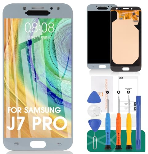 SRJTEK Reemplazo De Pantalla TFT LCD para Samsung Galaxy J7 Pro 2017 J730F / DS J730G / DS J730GM / DS 5.5 Pantalla LCD Pantalla Táctil Digitalizador Nuevo Ensamblaje (no Original AMOLED) (Bleu)