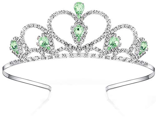 Lovelyshop Grün Gems Strass Tiara für kleines Mädchen in Halloween Geburtstags Prinzessin Party