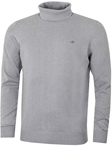 Calvin Klein Mens 2026 CK Roll Neck Rib Knit Durable Sweater