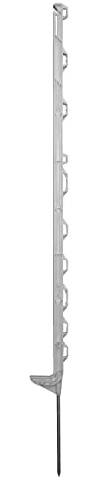 horizont Weidezaunpfähle 115 cm, 5er Pack, weiß, Kunststoff Weidepfähle, Pfahl für Weidezaun, 11 Ösen, Langer Bodennagel, Einzeltritt