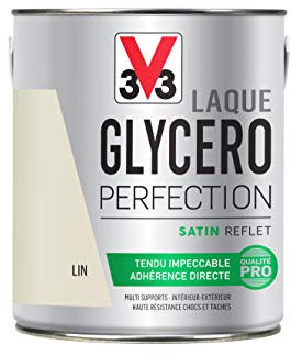 V33 Peinture multi-supports monocouche Laque Glycéro satin, Lin, 2 L