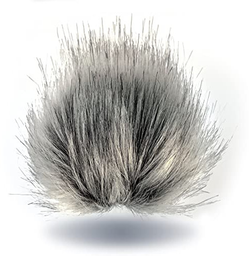 Wohnkult 15-17 cm Kunstfell Bommel mit Druckknopf Pelzbommel Pompon für Mützen Anhänger | 16 Farben (Dunkelgrau)