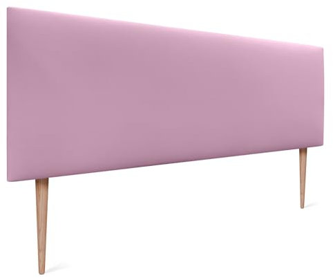 DHOME Testiera in similpelle o tessuto AQUALINE Liscia e con gambe Testiera per letto imbottita Testiera per letto imbottita (Similpelle Rosa, 150cm con Gambe (Lits 150/160))