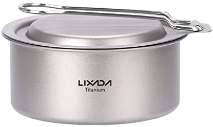 Lixada Réchaud de Camping en Titane Réchaud à Alcool Mini Réchaud de Poche Ultraléger Réchaud Pliant Extérieur Réchaud à Bois Camping Pot Holder BBQ Bois de Chauffage Support