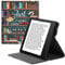 kwmobile Hülle kompatibel mit Amazon Kindle Oasis 10. Generation Hülle - Case mit Schlaufe und Ständer - Bibliothek Motto Mehrfarbig
