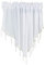 Devola Dreieckiger querbehang Gardine Spitze Scheibengardinen modern transparent Kurzer Vorhang mit hängenden Kristallperlen Küchenfenster Volant heimdekorationen Panneaux BxH 130x60cm Weiß 1 Stück
