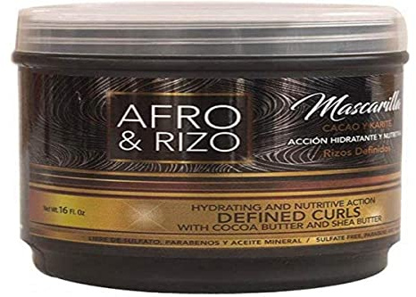 Afro & Rizo Haarmaske 236g - Feuchtigkeitsspendende und revitalisierende Tiefenbehandlung, frei von Sulfaten, Parabenen und Mineralölen für Afro-, Locken-, gewelltes und gestresstes Haar.