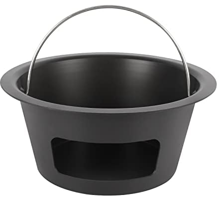 BBQ Carbon Steel Ash Can with Handle for Kamado Joe Classic Joe, Charcoal Ash Collector Charcoal Ash Can Basket Fits for Large Big Green Egg Accessories or Other Charcoal Grills