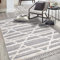 carpet city Teppich Wohnzimmer Boho-Stil Graublau, Creme - 140x200 cm - Raute-Streifen-Muster - Relief-Optik, 3D-Effekt - Cut-&Loop, Sisal - Moderne Fransen-Teppiche Schlafzimmer