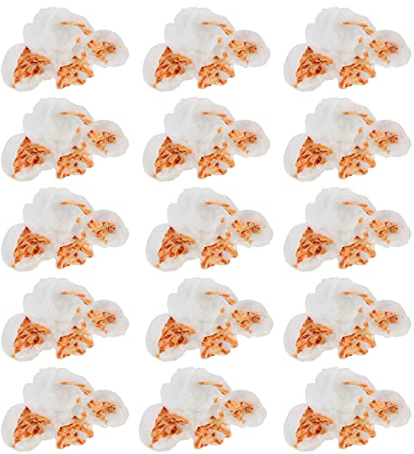 Artibetter 60 Stk Künstliches Popcorn Popcorn-charme-ohrringe Gefälscht Kawaii-popcorn Simulation Essen Kawaii Charms Für Die Schmuckherstellung Diy Lebensmittel 3d Weiß Harz Zylinder
