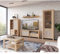 Lomadox Wohnwand Wohnzimmer inkl. Couchtisch Schrankwand Mediawand in Eiche Nb. mit Wiener Geflecht Nb., B/H/T: ca. 350/206/42 cm