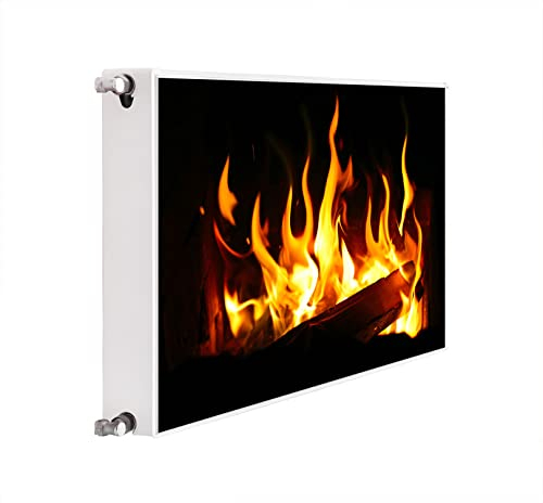 DarHaus Magnet Heizkörperverkleidung Heizkörperabdeckung Heizung Schutz, 100x60 Motiv Feuer