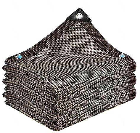 Rete ombreggiante per giardino, 2 m x 2 m, 90% rete ombreggiante per piante, serre, patio, marrone, 4 x 8 m