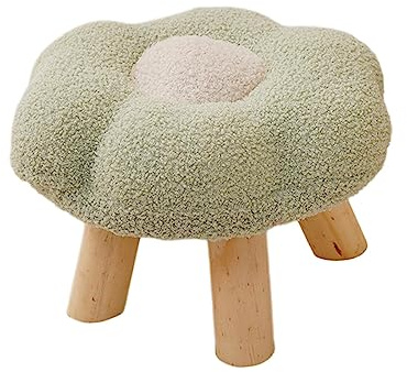 IEUDNS Step Stool Footrest Flower Shape Multipurpose Cartoon Foot Rest, Soft Ottoman Sofa Stool for Bedroom, Entryway, Apartment Bedside Living Room, Green