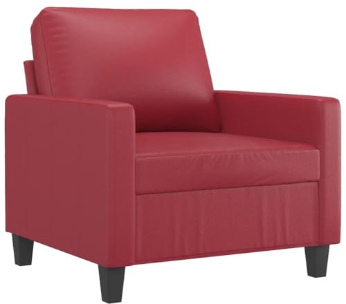vidaXL Sessel, Sofa Relaxsessel mit gepolstertem Sitz Armlehnen, Fernsehsessel Loungesessel Metallgestell, Polstersessel Ruhesessel für Wohnzimmer, Weinrot Kunstleder
