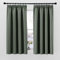 PONY DANCE Verdunkelnde Gardinen mit Kräuselband Kurz 2er Set H 160 x B 140 cm Verdunklungsvorhänge Schiene Thermovorhang gegen Hitze Schlafzimmer Vorhänge Blickdicht, Graugrün