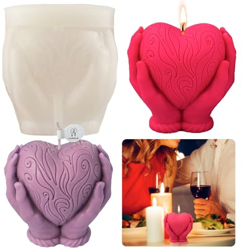 Silikonform Gießform Herz Kerzenform Silikon Herz Form Liebe in den Händen, 3D Herz Silikonform Kerzen Gießform DIY Silikonform Herz Seifenform Liebe Kerzengießform Silikonform Herz Hände Gießform